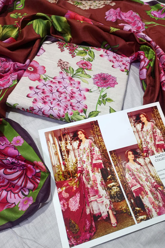 Digital Khaddar 3 Piece Suit  VS-210
