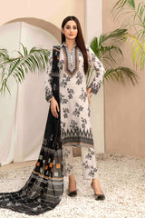 Unstitched Digital Khaddar 3 Piece Suit  VS-213